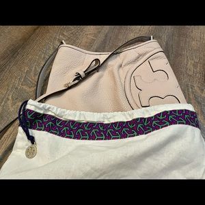 Tory Burch pleated, pebbled crossbody